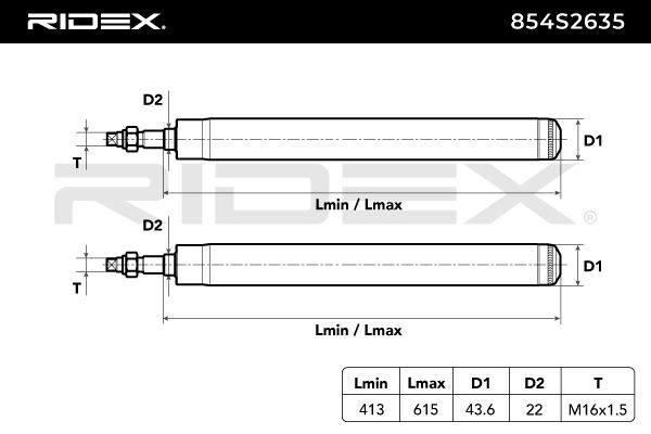 854S2635 RIDEX lengéscsillapító