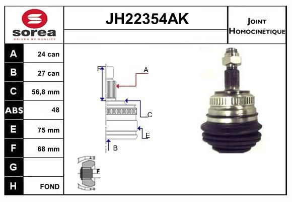 KIT CV JOINT AVEC KR009 - CLASSE A