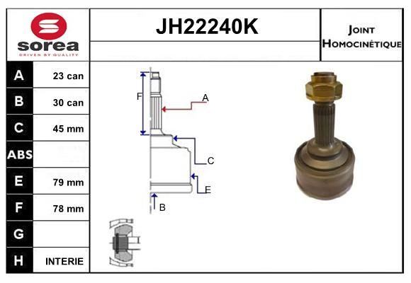 KIT CV JOINT AVEC KR066 - CIVIC