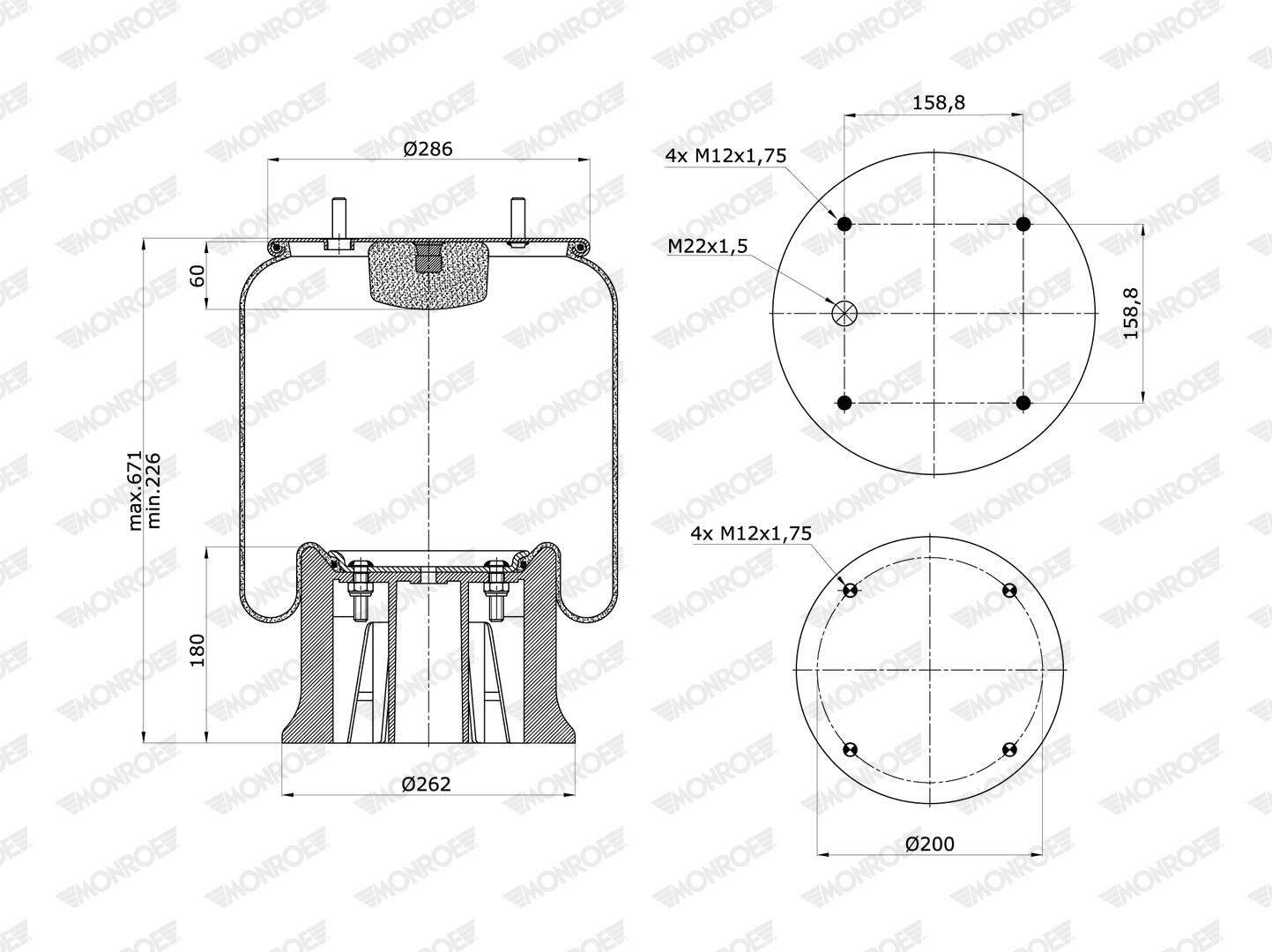 Cubrepolvo, suspensión neumática