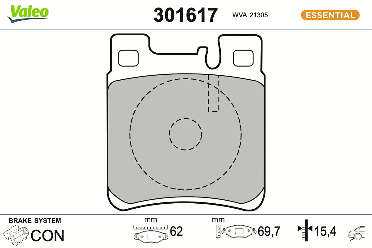 VALEO 301617 - Bremsbelagsatz, Scheibenbremse