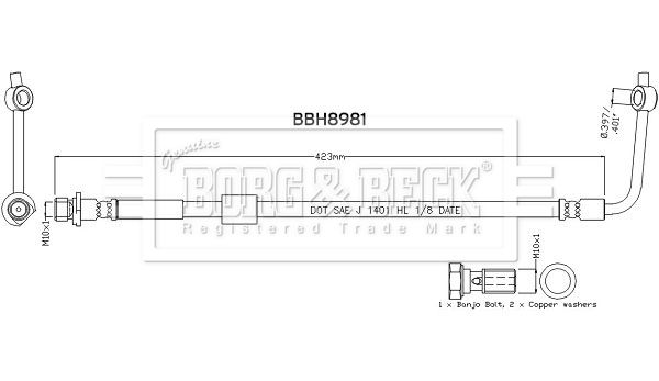 BBH8981 BORG & BECK fékcső