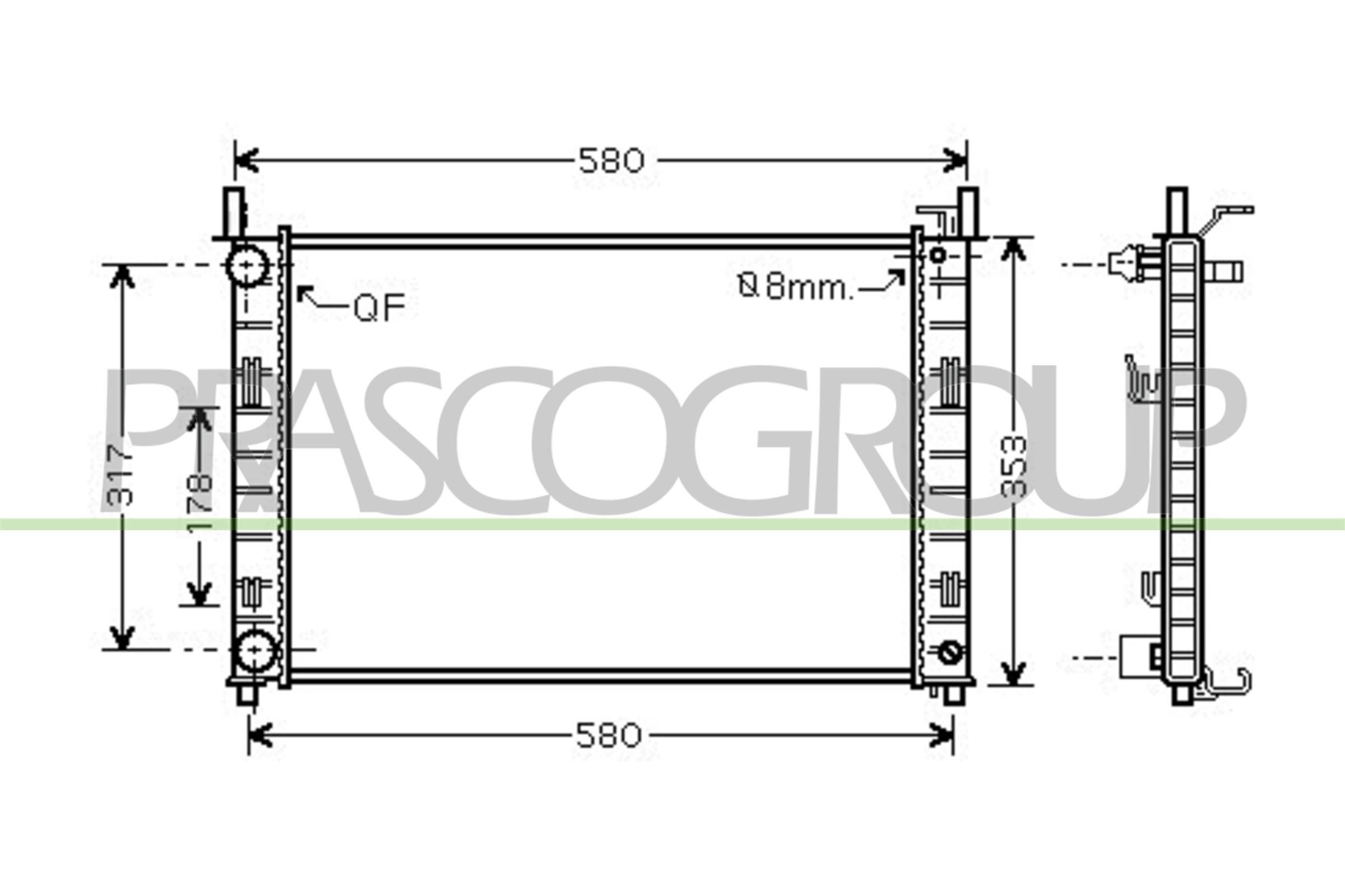 FD340R003 PRASCO AQ hűtő, motorhűtés