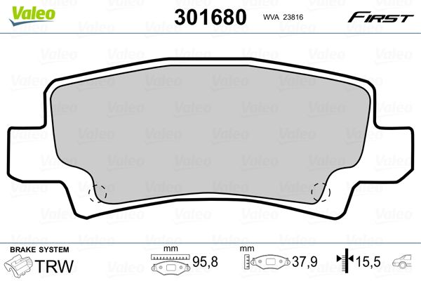 Brake Pad Set, disc brake 301680