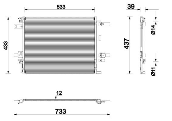AC 1250 000P MAHLE BEHR *** PREMIUM LINE *** kondenzátor, klíma