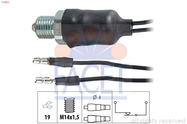 7.6055 FACET Made in Italy - OE Equivalent kapcsoló, tolatólámpa