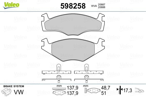 Brake Pad Set, disc brake 598258