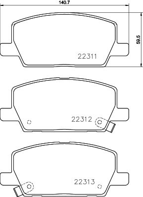 Brake Pad Set, disc brake 8DB 355 040-001