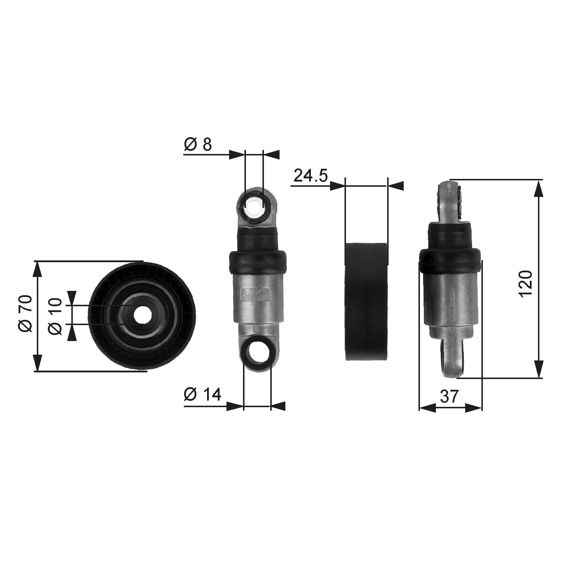 Tensioner Pulley, V-ribbed belt T38242