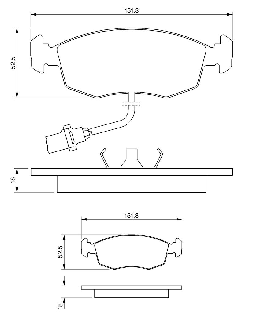 Bremsbelagsatz, Scheibenbremse