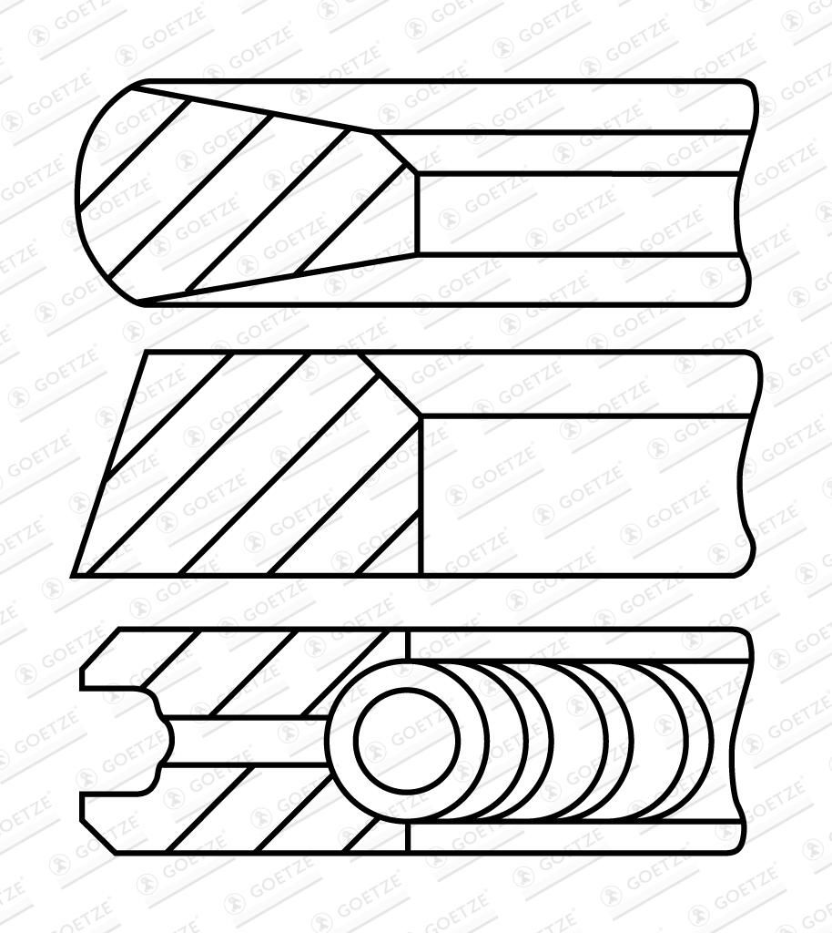 GOETZE ENGINE 08-784821-10 - Kolbenringsatz