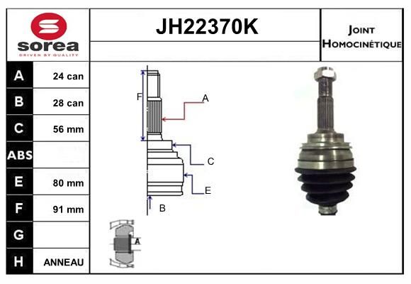 KIT CV JOINT AVEC KR054 - YARIS