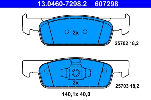 Brake Pad Set, disc brake 13.0460-7298.2