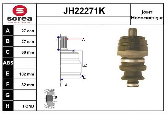 KIT CV JOINT AVEC KR052 - 380