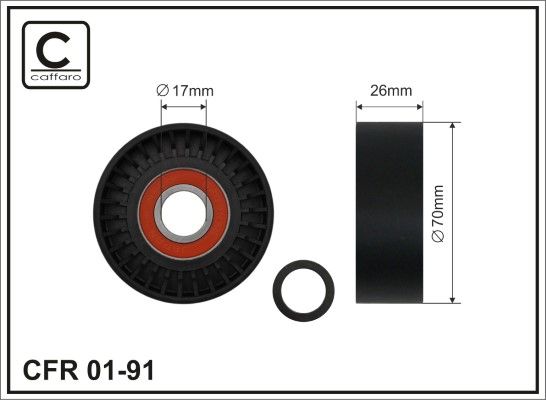 Tensioner Pulley, V-ribbed belt 01-91