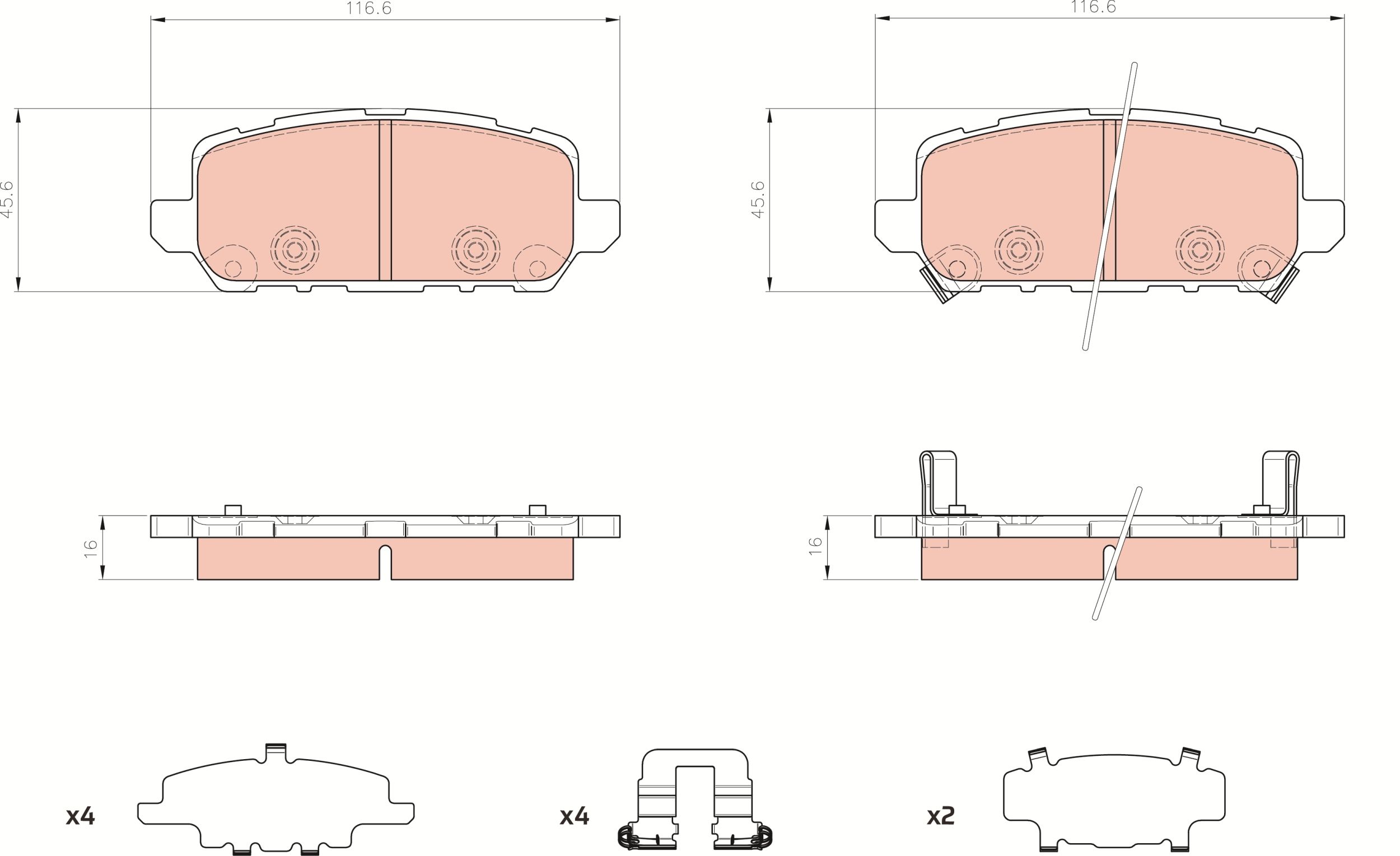 TRW DISC BRAKE PADS - TecDoc Only