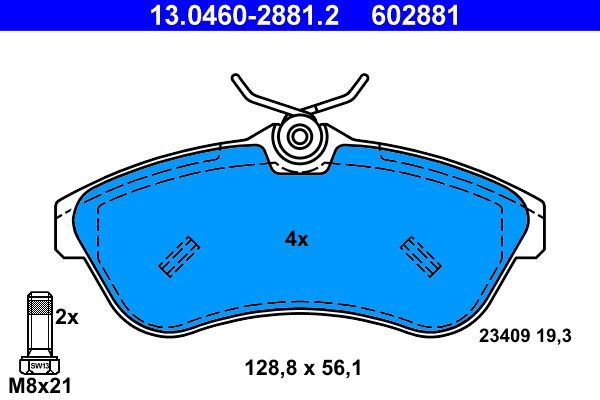 Brake Pad Set, disc brake 13.0460-2881.2