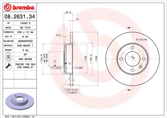 Brake Disc 08.2631.34