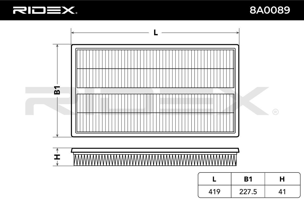 8A0089 RIDEX légszűrő