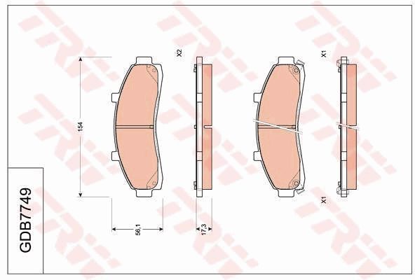 TRW DISC BRAKE PADS - TecDoc Only