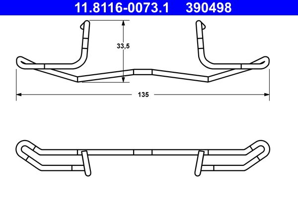 Spring, brake caliper 11.8116-0073.1