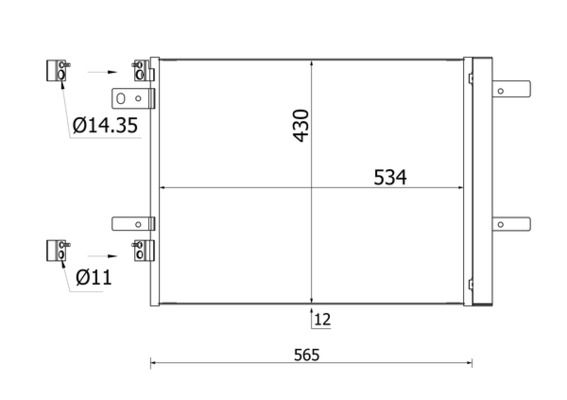 AC 965 000S MAHLE BEHR kondenzátor, klíma