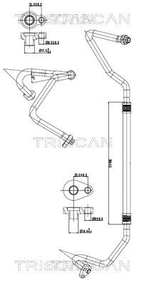 TRISCAN 9010 16076 - Hochdruck-/Niederdruckleitung, Klimaanlage