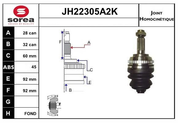 KIT CV JOINT AVEC KR114 - ROVER 620