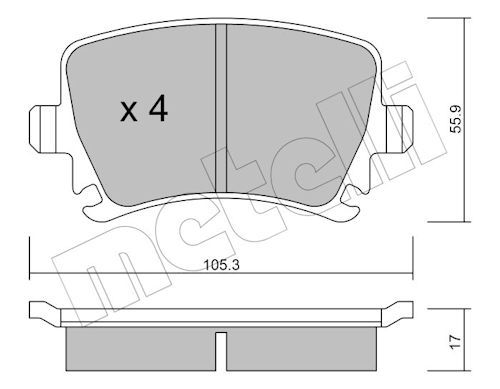 METELLI 22-0553-0 - Bremsbelagsatz, Scheibenbremse