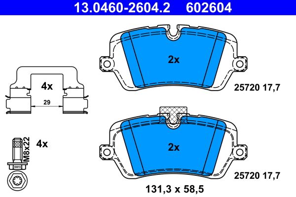 Brake Pad Set, disc brake 13.0460-2604.2