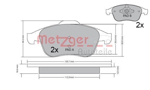 Brake Pad Set, disc brake 1170409