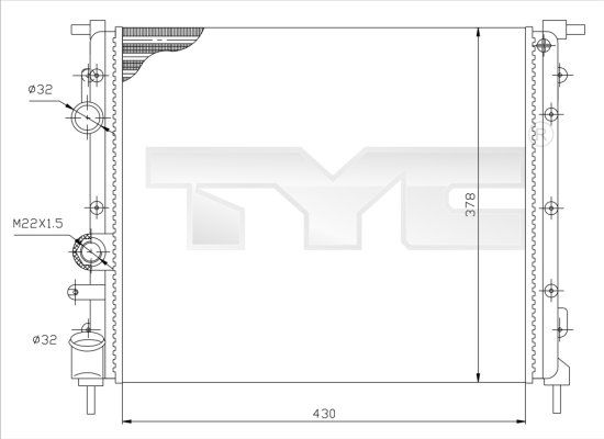 Radiator, engine cooling 728-0026