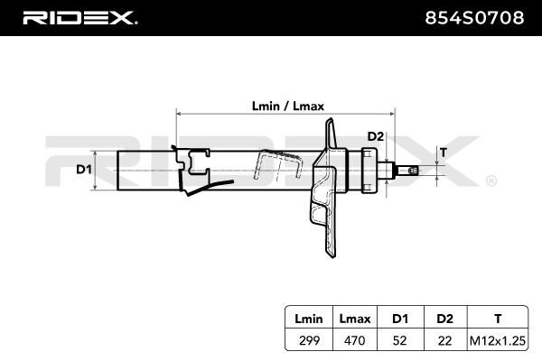 854S0708 RIDEX lengéscsillapító