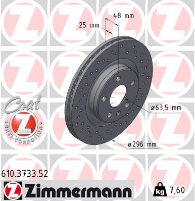 610.3733.52 ZIMMERMANN SPORT Z féktárcsa