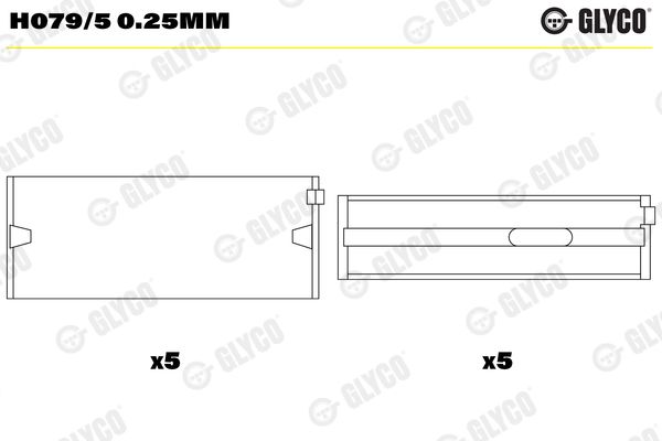 GLYCO H079/5 0.25mm Crankshaft Bearing