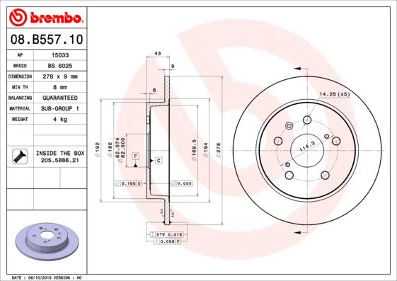 Brake Disc 08.B557.10