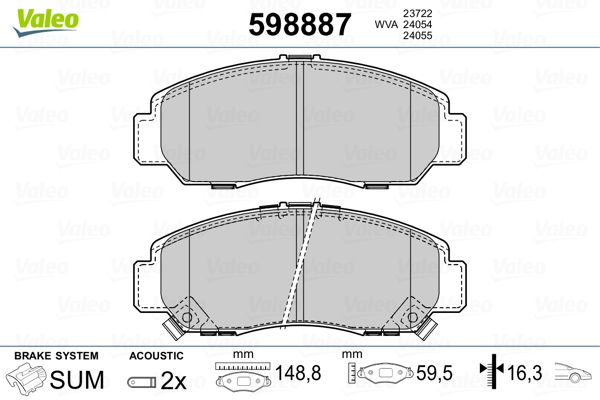 Brake Pad Set, disc brake 598887