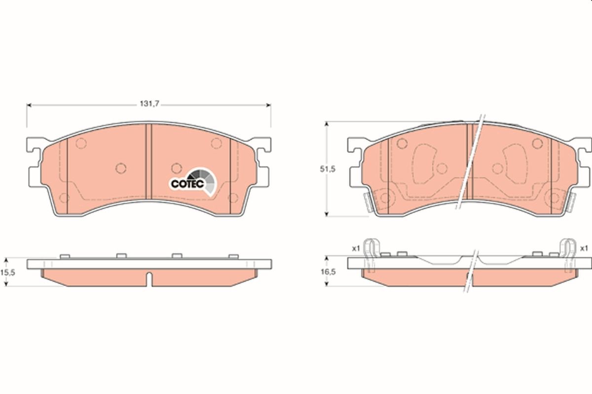 Brake Pad Set, disc brake GDB3209