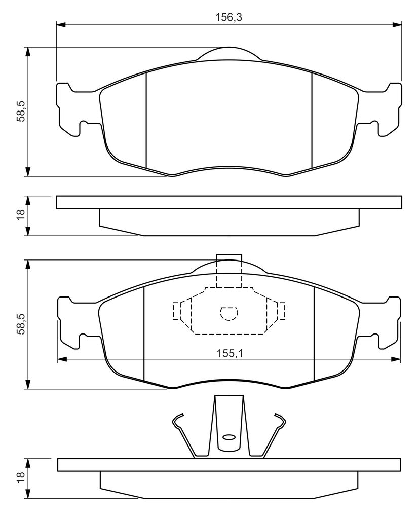 Bremsbelagsatz, Scheibenbremse