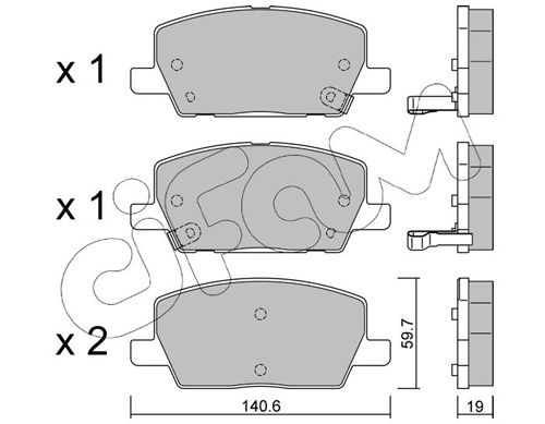 Brake Pad Set, disc brake 822-1212-0