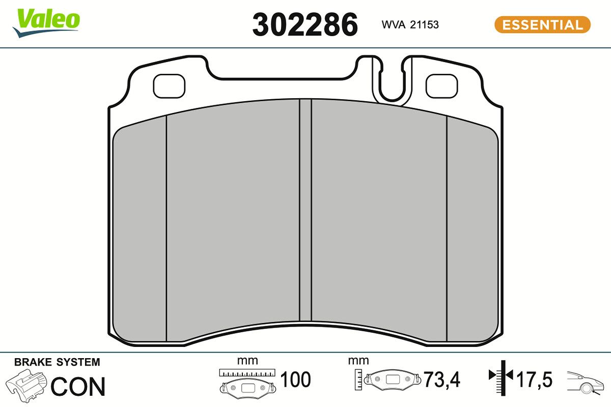 VALEO 302286 - Bremsbelagsatz, Scheibenbremse
