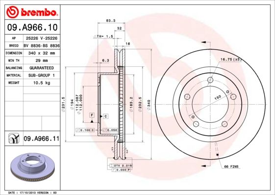 Brake Disc 09.A966.11