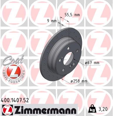 ZIMMERMANN 400.1407.52 - Bremsscheibe SPORT Z