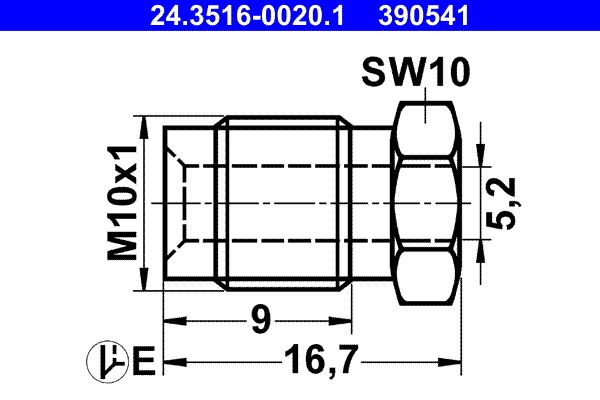 ATE 24.3516-0020.1 Union Bolt