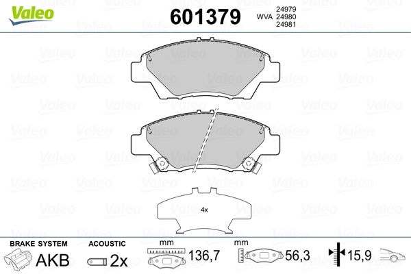 Brake Pad Set, disc brake 601379