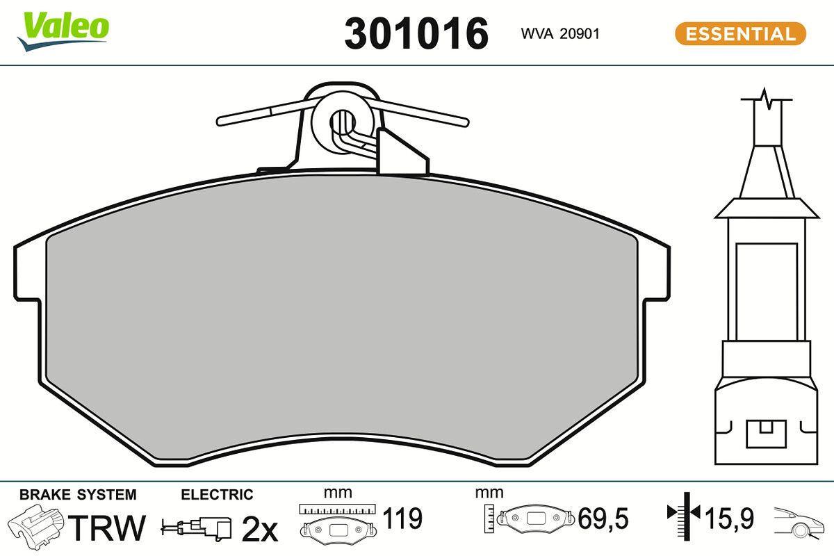 Bremsbelagsatz, Scheibenbremse
