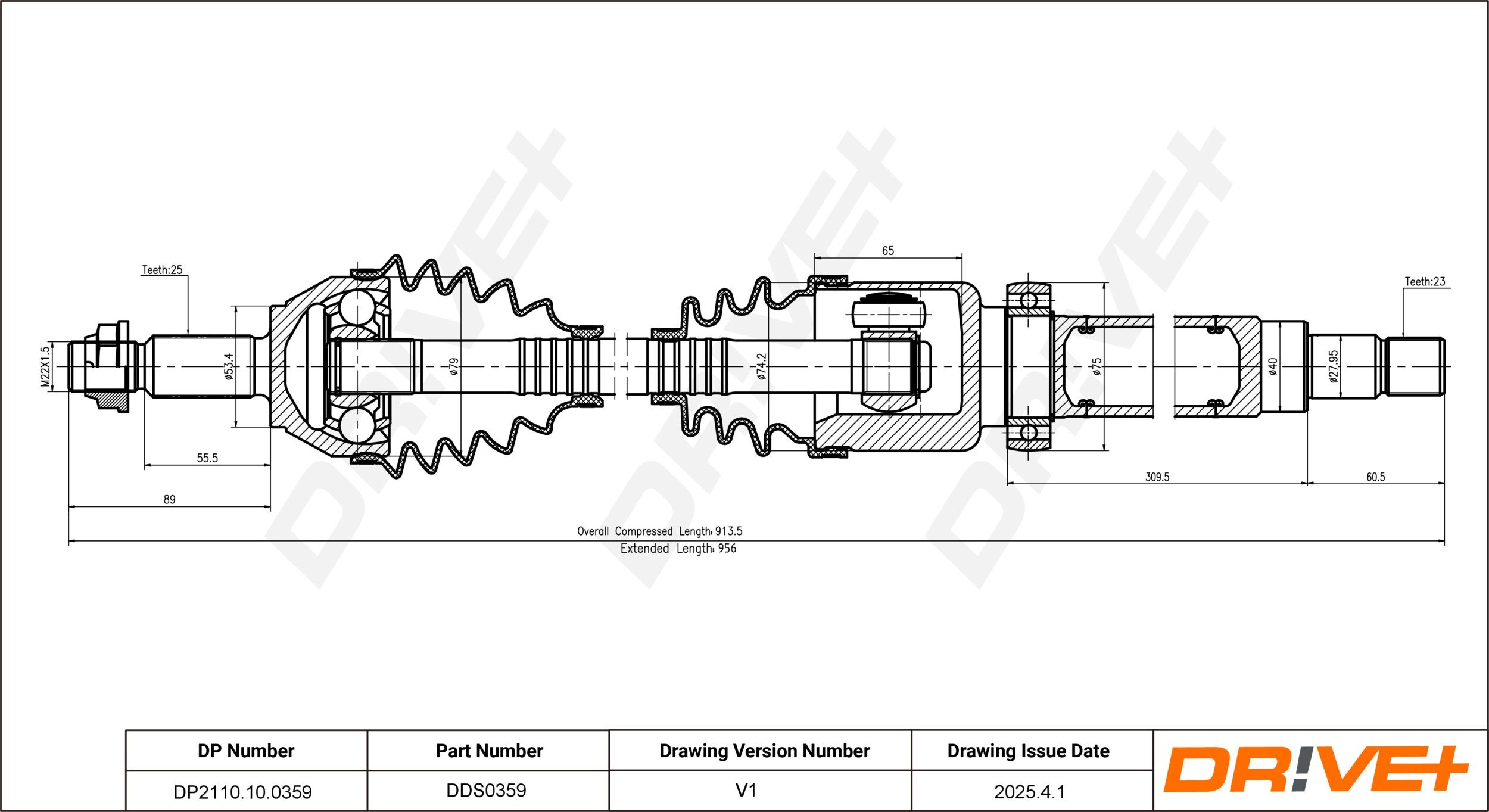 Dr!ve+ DP2110.10.0359 Antriebswelle