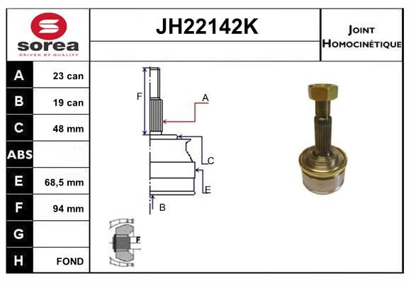 KIT CV JOINT AVEC KR009 - MICRA