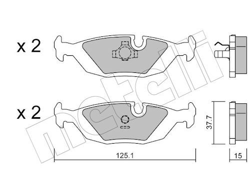 METELLI 22-0070-0 - Bremsbelagsatz, Scheibenbremse