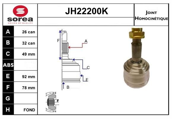 KIT CV JOINT AVEC KR122 - SERIE 400